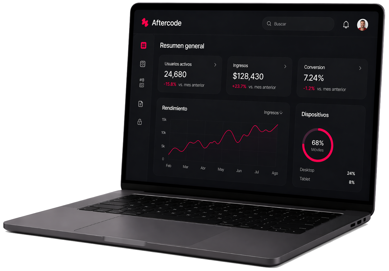 Dashboard view on a laptop